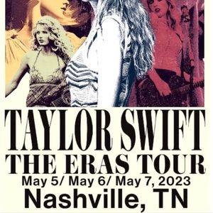 Taylor Swift Eras tour poster from Nashville